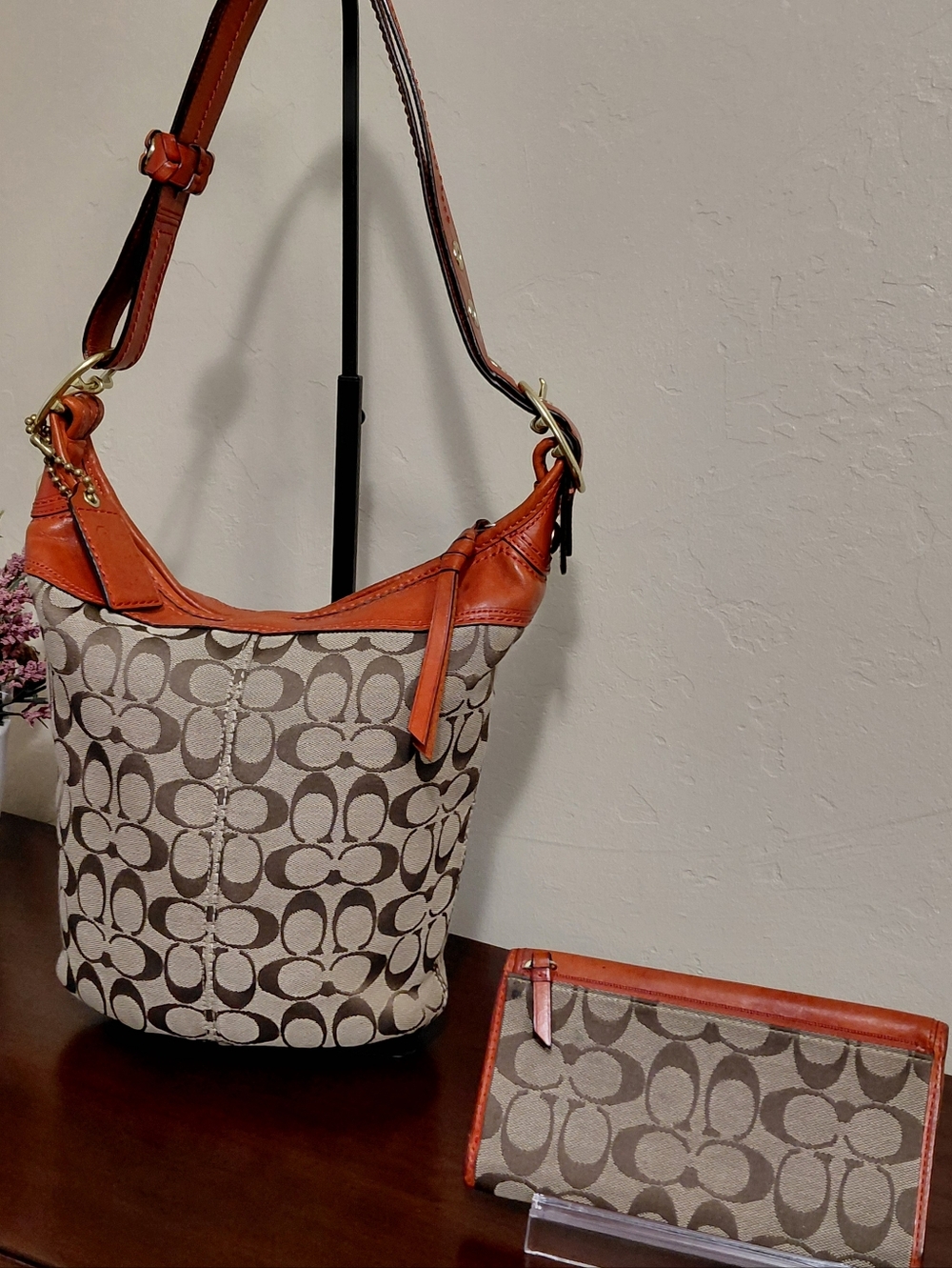 Coach Bleecker Signature Duffle Bag 11437 & Bleeker Wallet Tattersall Lining - Picture 12 of 13